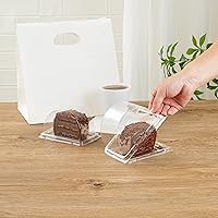 Vista 5 de Restaurantware - Cajas de pastel de 13 onzas, 100 contenedores desechables de rollo suizo para tartas - con tapas, semicírculos, recipientes