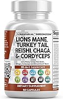 Clean Nutraceuticals ShroomZoom 20-in-1 Lions Mane Mushroom Supplement with Turkey Tail Reishi Cordyceps Chaga & More