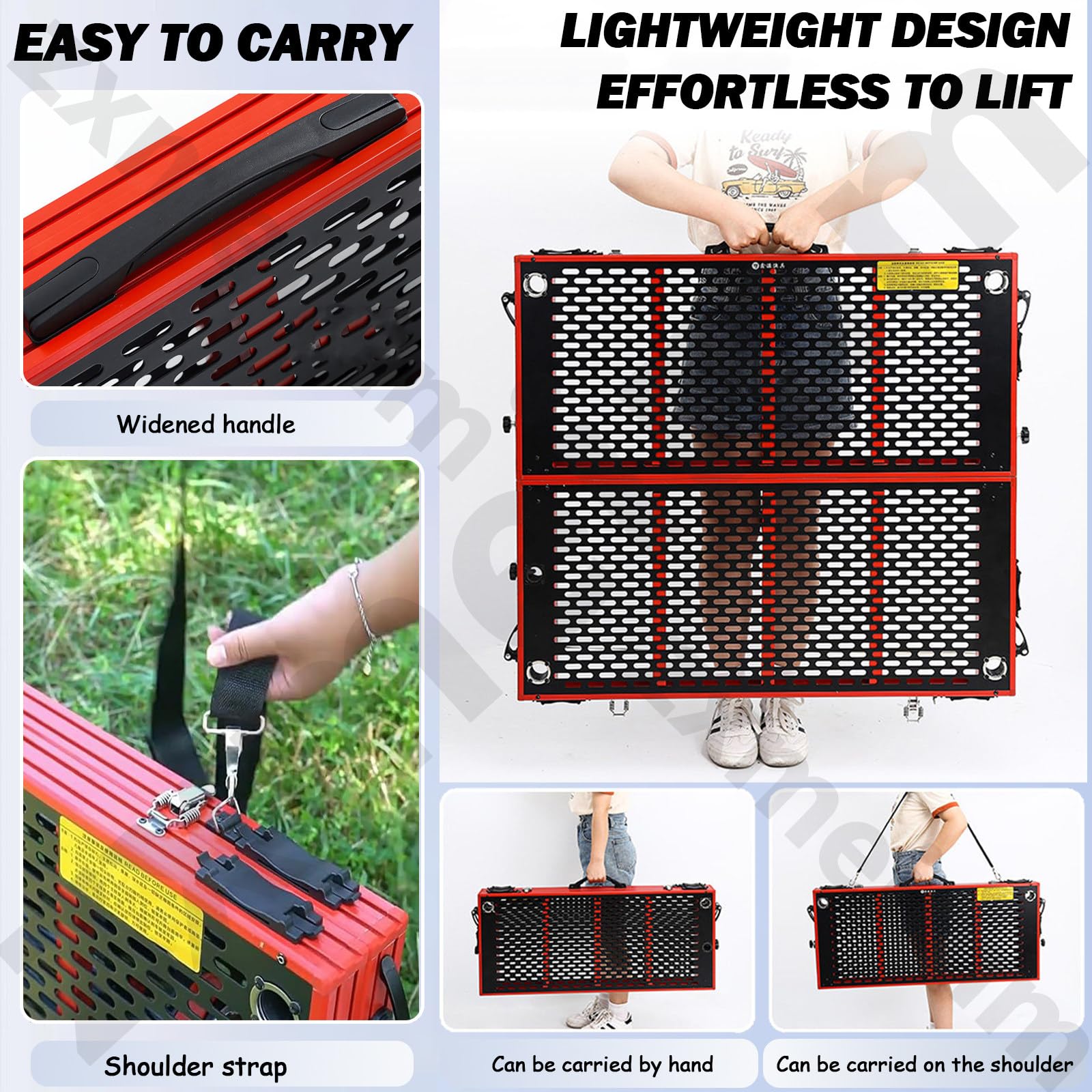 Piattaforma da pesca portatile con foro per ombrello, ponte leggero per fiumi e laghi, 90 x 100 cm, gambe da 1,1 m, ideale per attività all'aperto