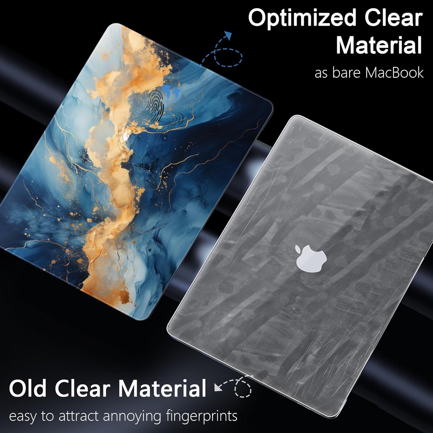 Case for MacBook Air 13 inch 2021 2020 2019 2018 Model A2337 M1/A2179/A1932, Laptop Hard Shell Case with Keyboard Cover & Screen Film & OTG Adapters & 2 Webcam Covers, Blue Marble