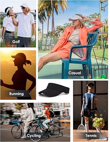 Miniatura 7 de Komorebi Viseras para mujer, unisex, con visera para el sol, gorras ajustables para correr, protección solar de verano, sombrero de tenis para