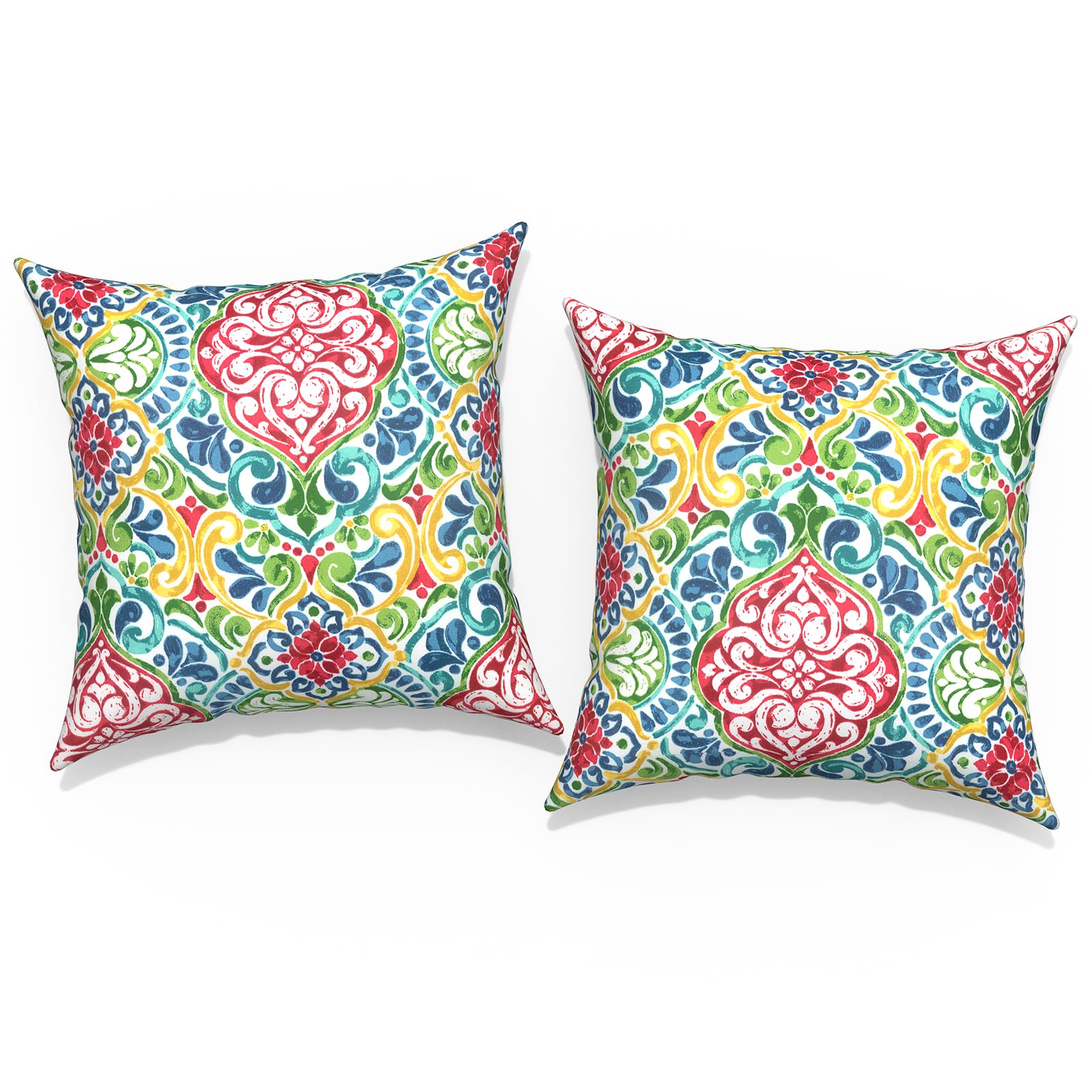 TWLEAR Outdoor Throw Pillow Covers 16x16 Inch, Square Patio Pillow Cases Pack of 2, Modern Decorative Back Cushion Covers for Patio Furniture Garden