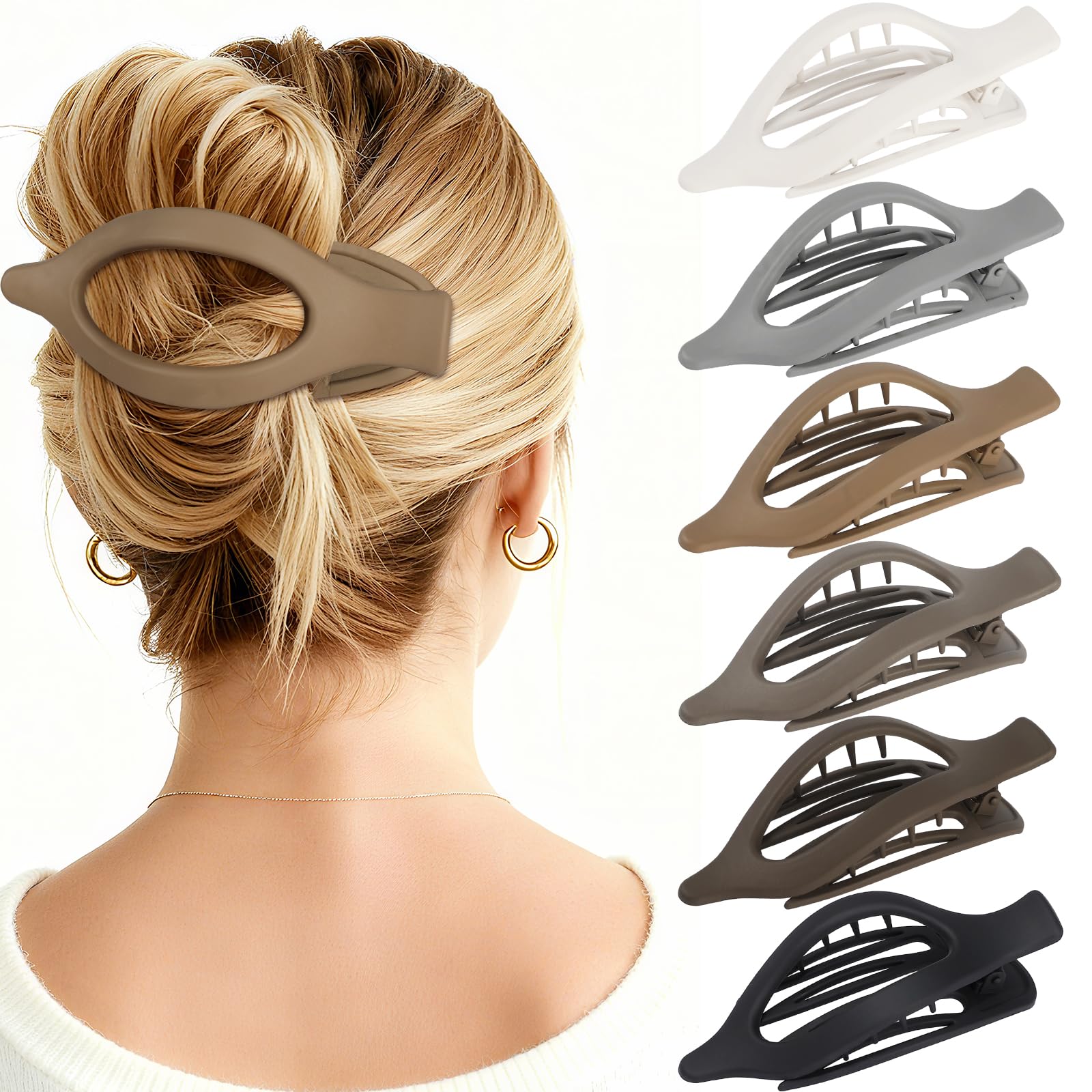 Flat Hair Clips for Women - 6 Pack -14