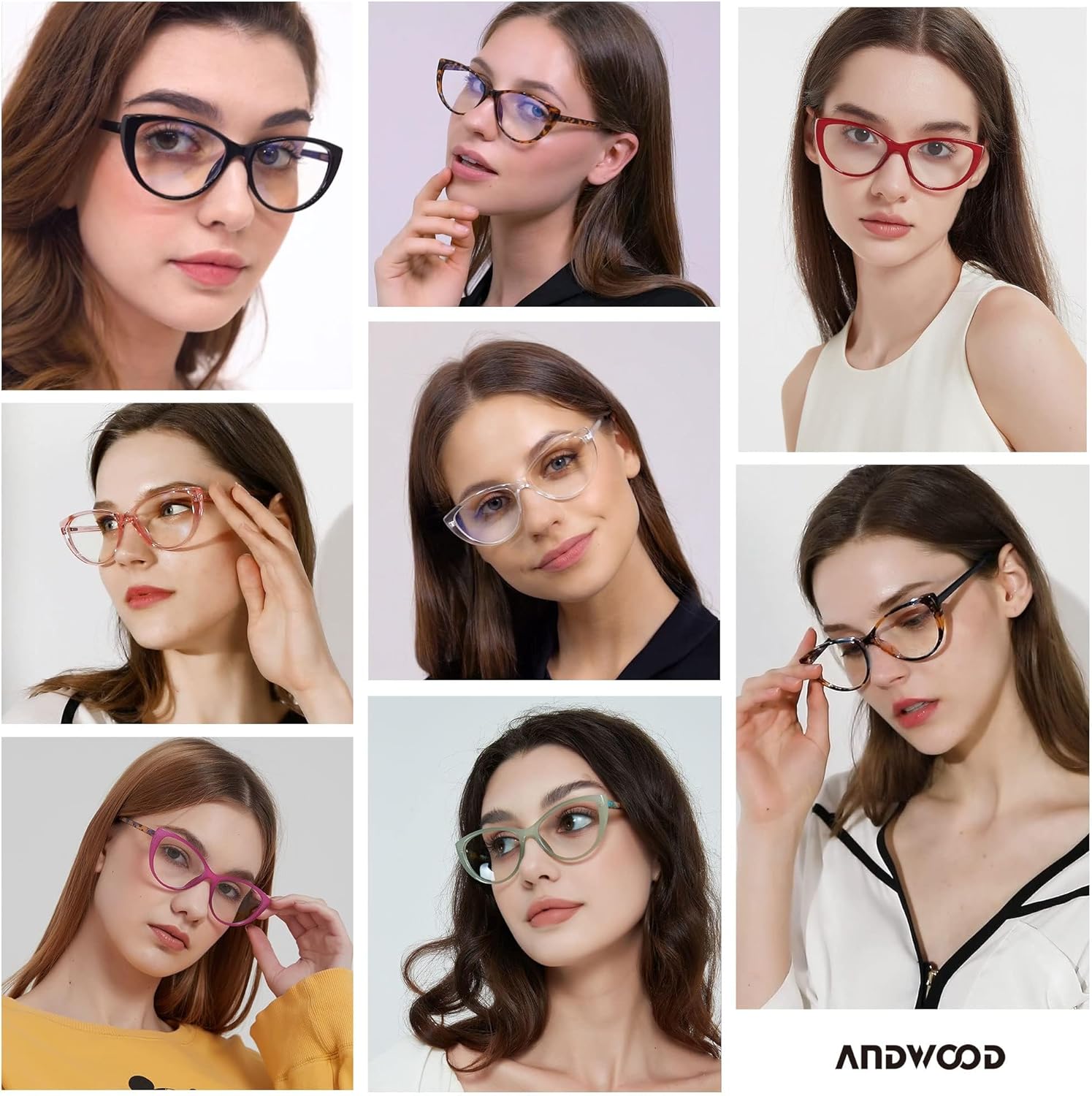 ANDWOOD Blue Light Blocking Glasses Women Bluelight Blocker Computer Cateye Clear Cat Eye Eyeglasses Frame AR003 - Image 5