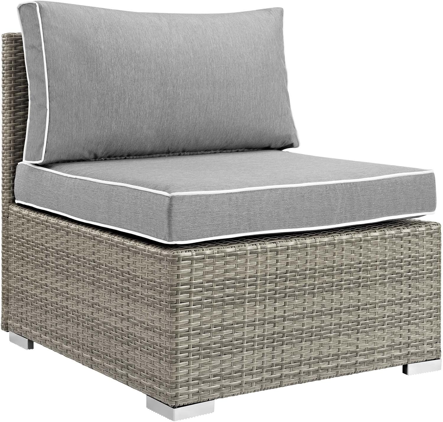 Modway Repose 6 Piece Outdoor Patio Sectional Set in Light Gray Gray