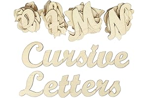 3 Inch 284 Pieces Wooden Letters Unfinished Wood Letters for Crafts Cursive Alphabets with Extras