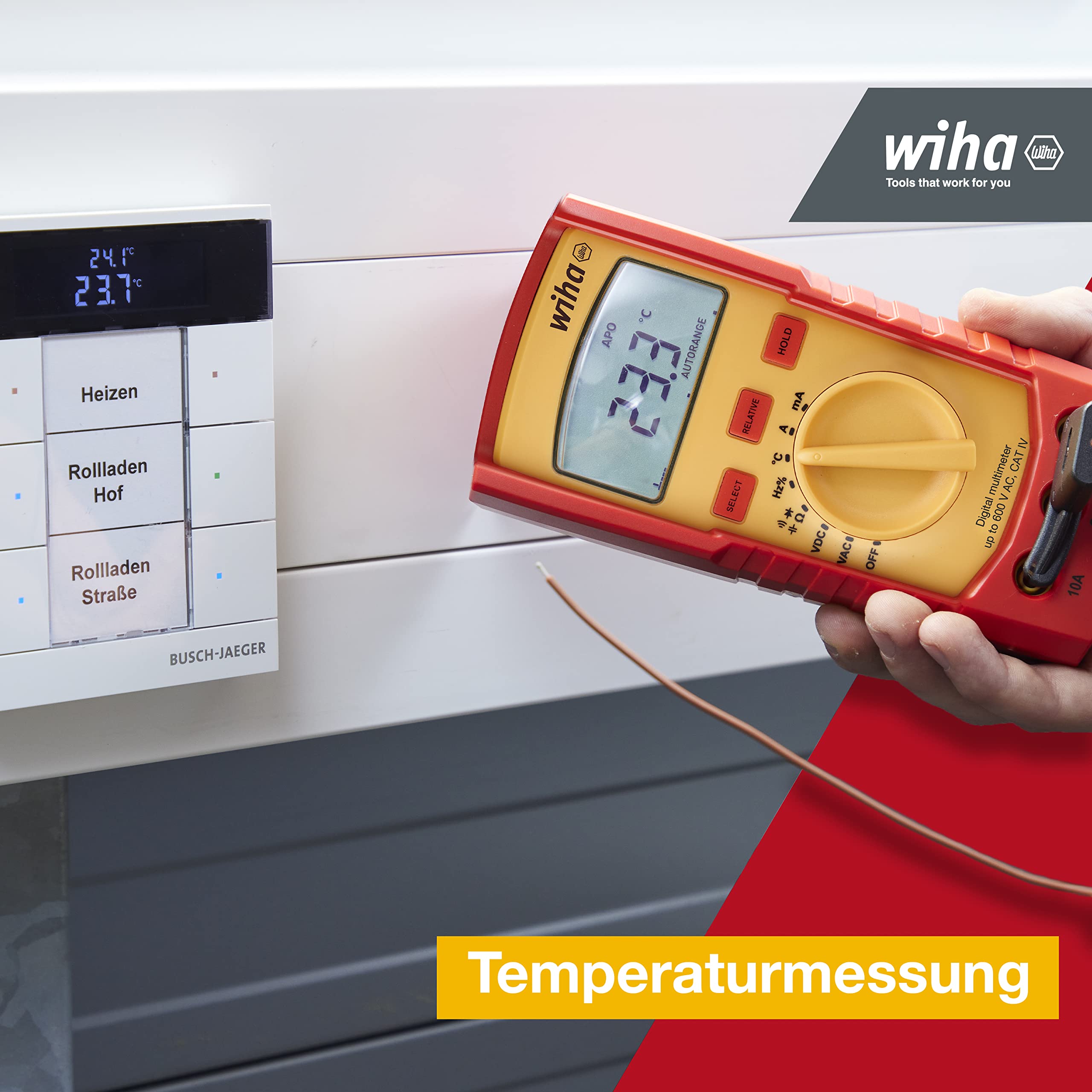 Wiha multimetru cyfrowego do 600 V AC, CAT IV z 2 bateriami AAA (45218)