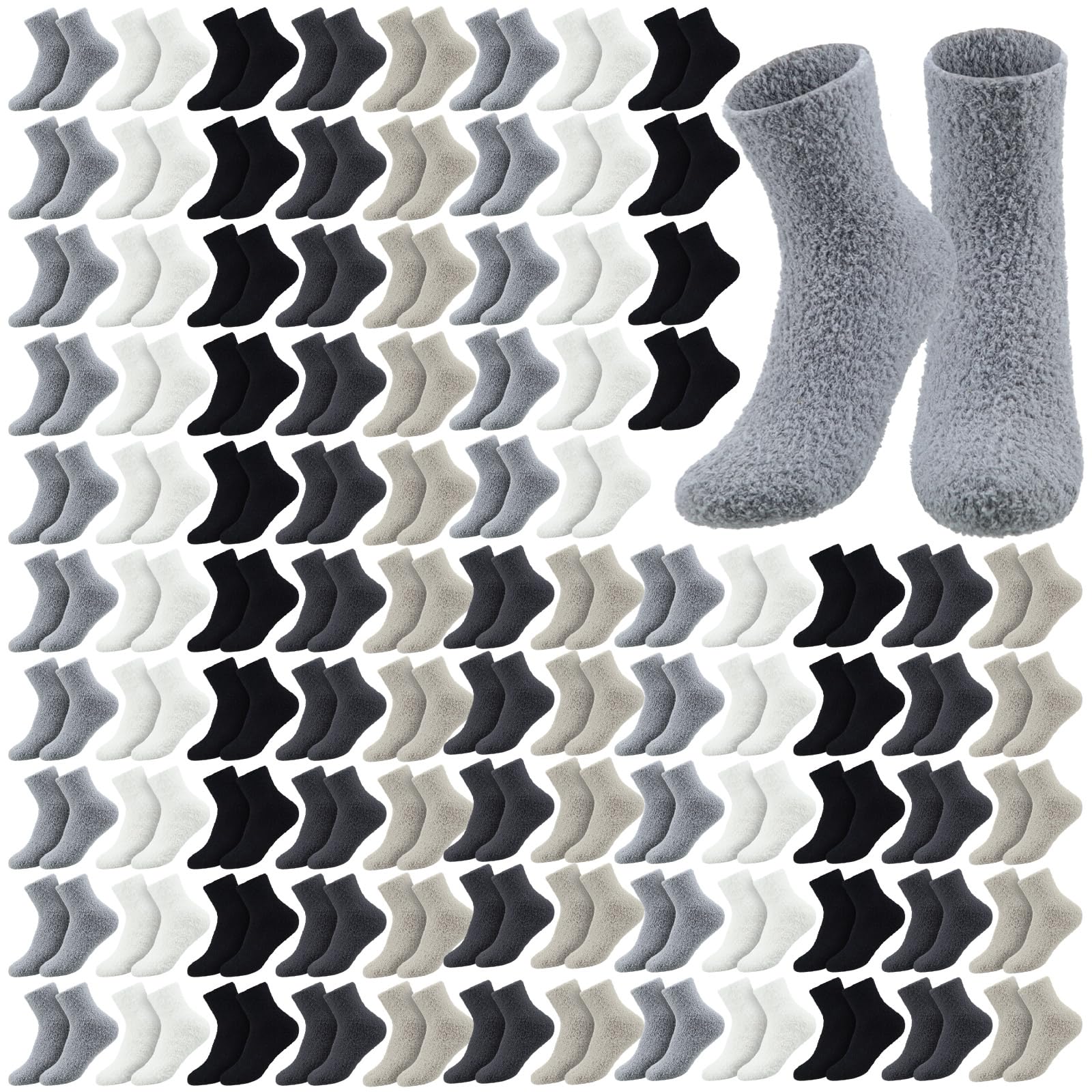 Cuffbow 100/200 Pairs Fuzzy Socks Bulk