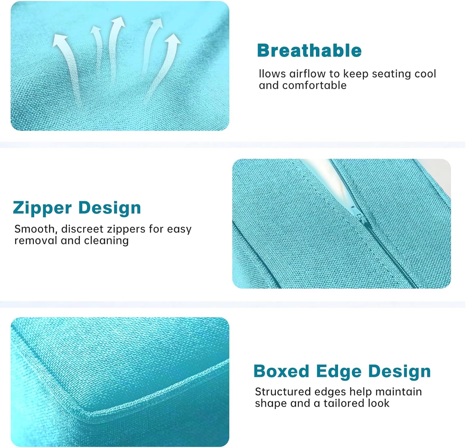 Luxury Outdoor Seat Cushion Set-22 x 24 x 6 Inch Outdoor Chair Cushions with Water Resistant & Removable Cover Outdoor Cushions for Patio Furniture Chair Sofa Couch