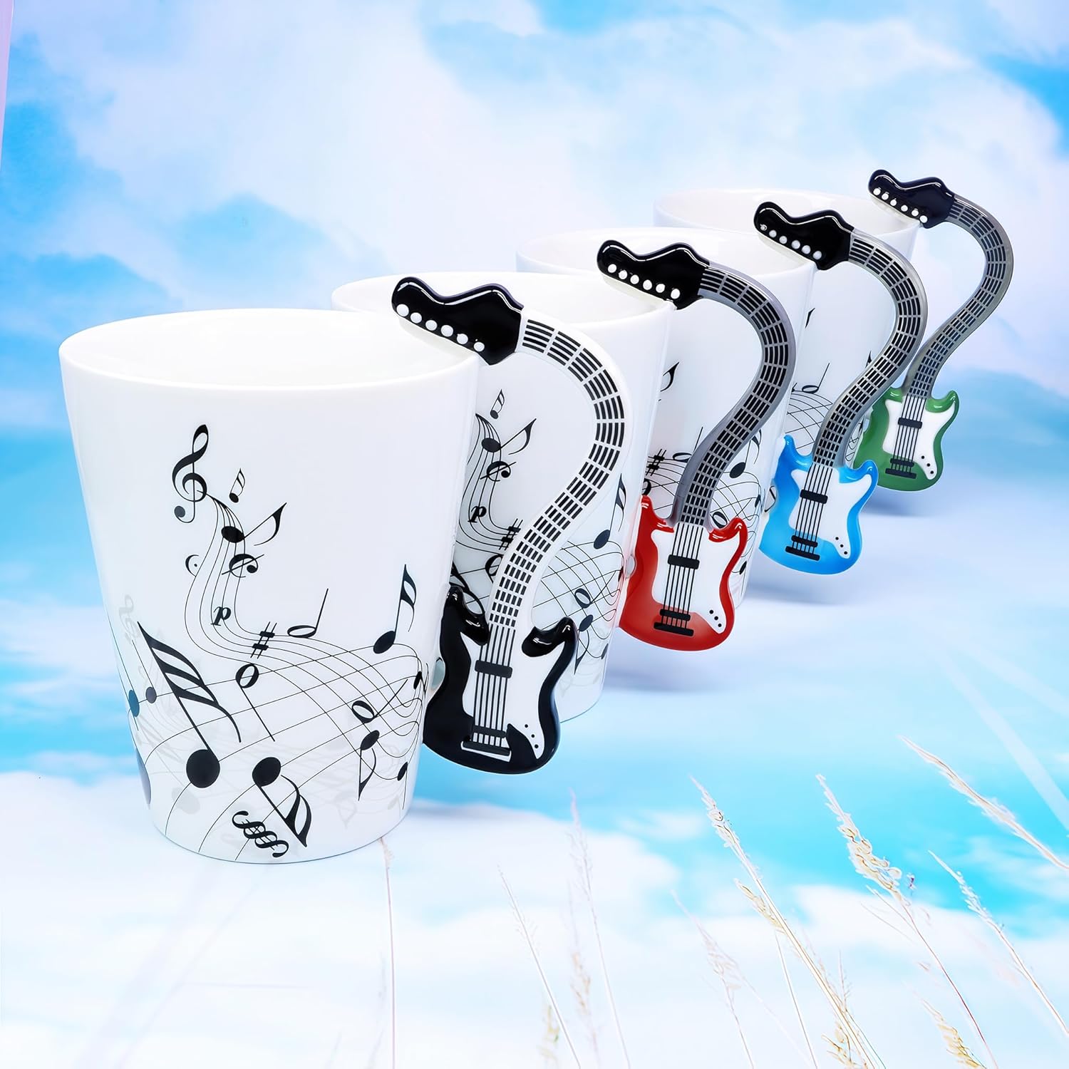 Guitar Mug Guitar Coffee Mug Gift for Guitar Players Musician - 13.5 oz Guitar Cup Gifts for Music Lovers - Music Coffee Mugs Birthday Christmas Gifts for Men Women (Red) - Image 7