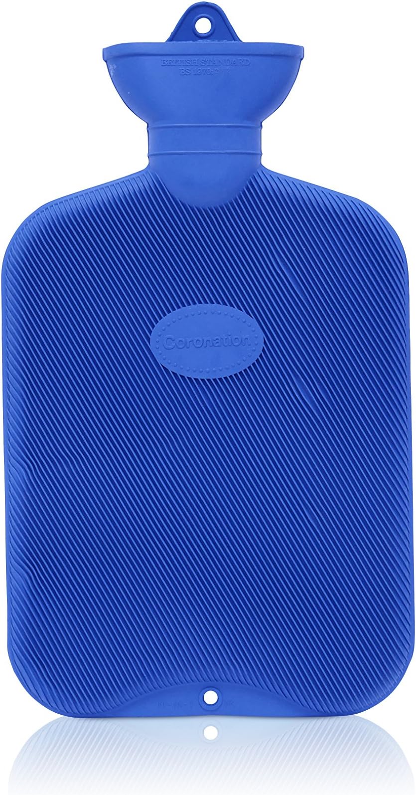 Coronation 2 Litre Blue Double Ribbed Rubber Hot Water Bottle