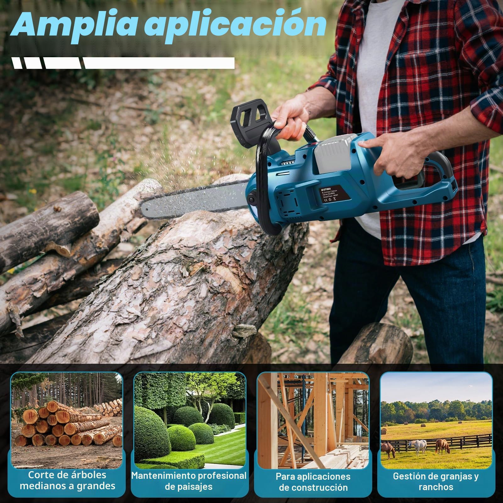 Motosierra con batería de 18 pulgadas para Makita 40 V batería (sin batería), 1600 W sin escobillas, con lubricación automática de cadena y pantalla LCD, para madera, tijeras de podar