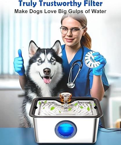 Miniatura 7 de Fuente de agua para perros SS304 de 3 galones, dispensador grande de ultrapurificación para gatos con ventana visual, amplia área de bebida, filtro
