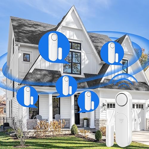 Miniatura 5 de Alarma de ventana y puerta cuando se abre (paquete de 5) para seguridad de los niñosseguridad del hogar, alarma con sensor de apertura de puerta