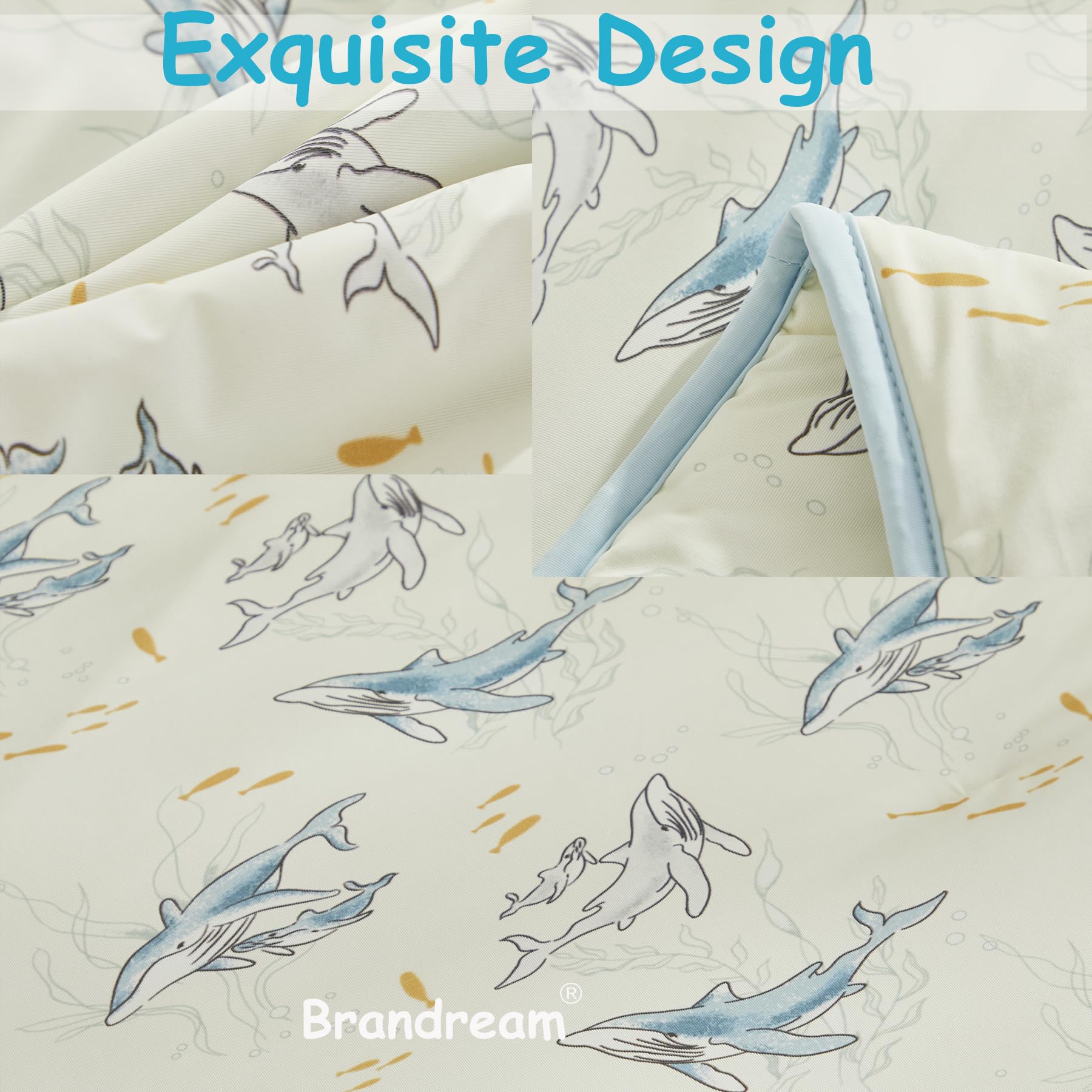 Brandream Set Biancheria Letto Bambini - 4 Pezzi Mussola Cotone, Fiori