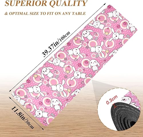 Miniatura 2 de Salvamanteles Kawaii de conejo para ollas y sartenes calientes resistentes al calor, camino de mesa antideslizante para ollas calientes y encimera