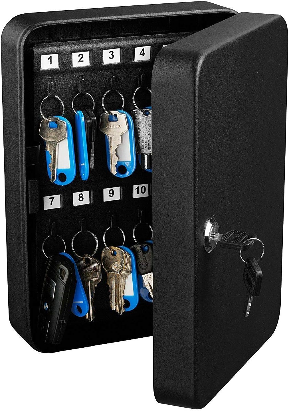 48 Key Steel with 48 Key Tags, Security Lock Box with Key Lock