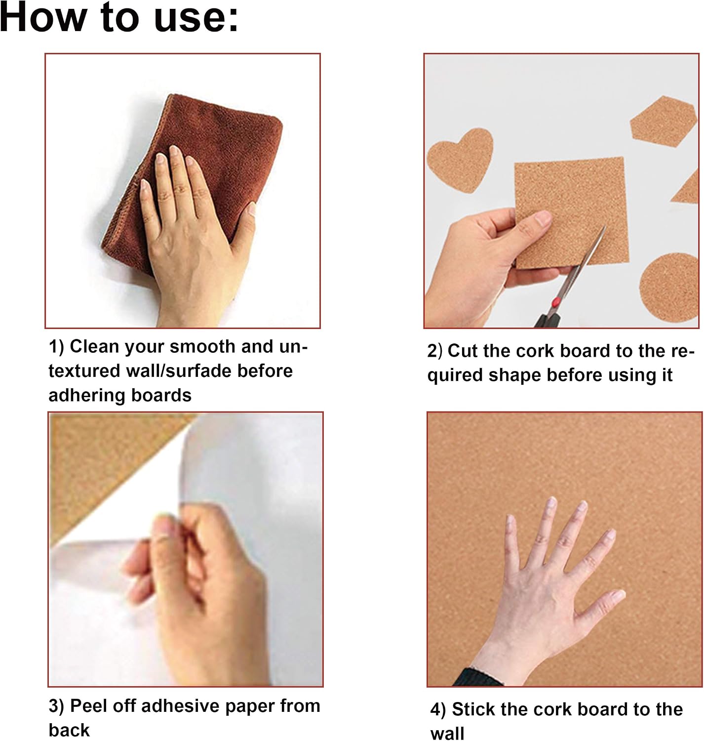 SUNGIFT Cork Board Roll 8 mm Thick - 50"x16" Cork Rolls Bulletin Boards Self-Adhesive Natural Cork Tiles with 100 Push Pins Mini Wall Frameless Corkboards for Wall