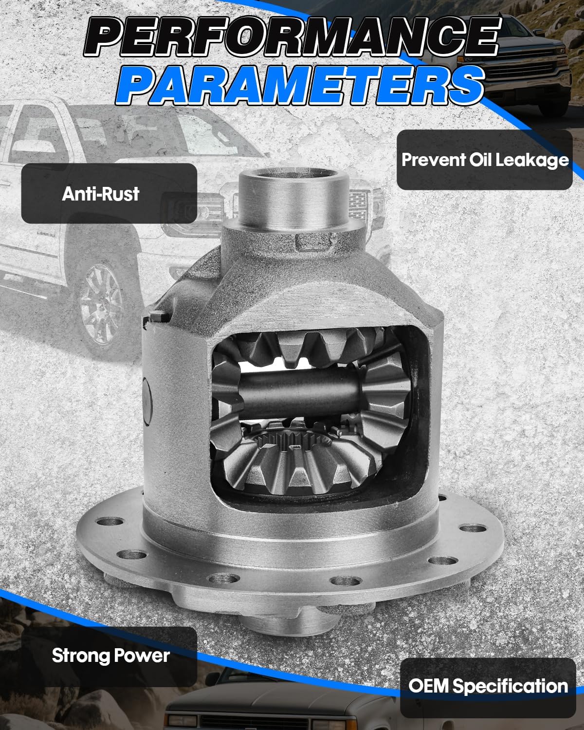 40048044 19244836 Limited-Slip Differential Locker with Bearing for Chevy and GMC 8.5 8.6 10 bolt 30 spline Tahoe Yukon Avalanche Silverado 1500 HD Escalade, 2.73-5.13 And-Up Ratios