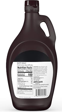 Amazon Brand - Happy Belly Chocolate Syrup, 48 oz, 3 Pound (Pack of 2)