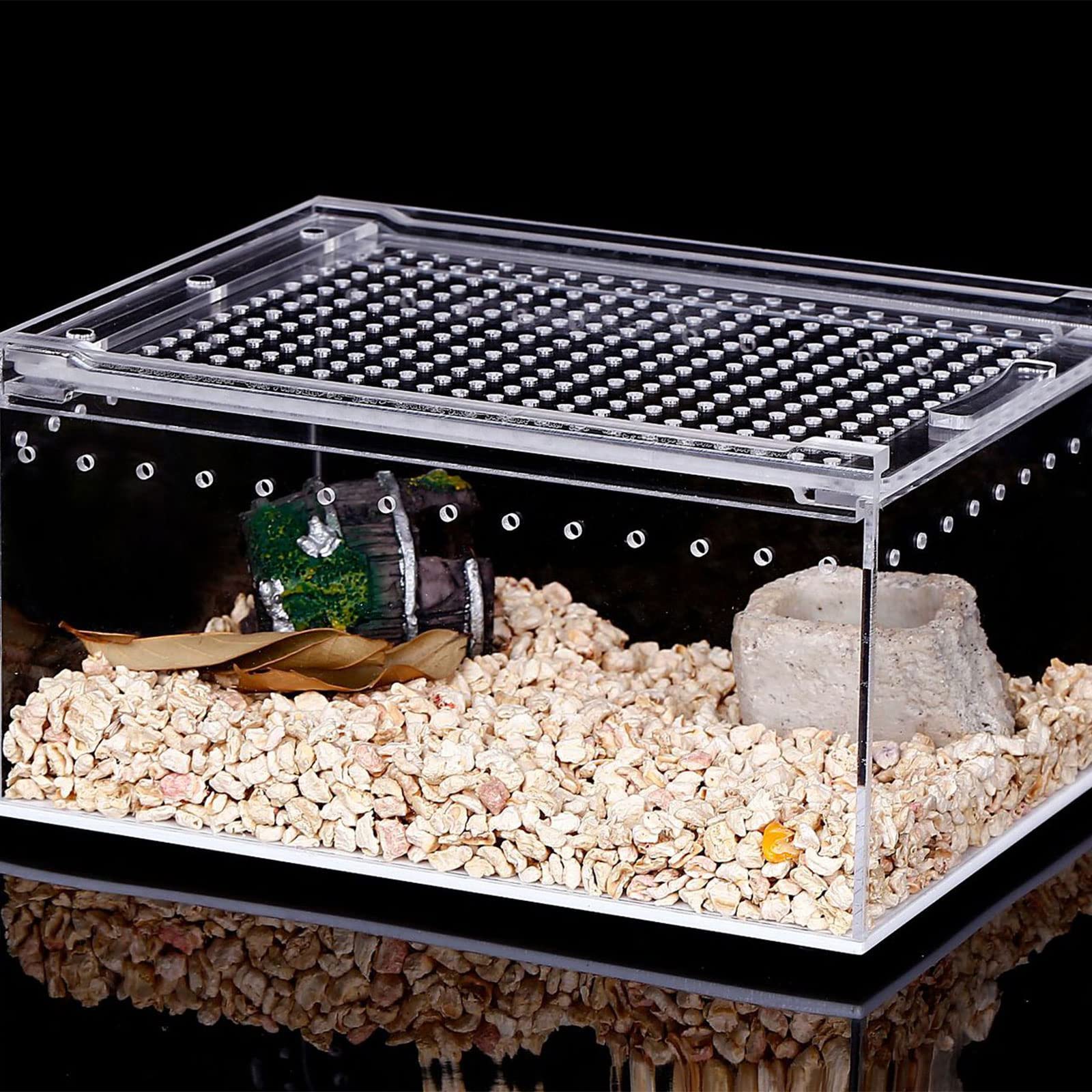 Tank pająki żółwie jaszczurki przezroczyste zaprojektowane pudełko hodowlane pokrywka do wiwarium produkt dla zwierząt terrarium podłoża do dekoracji zbiorników