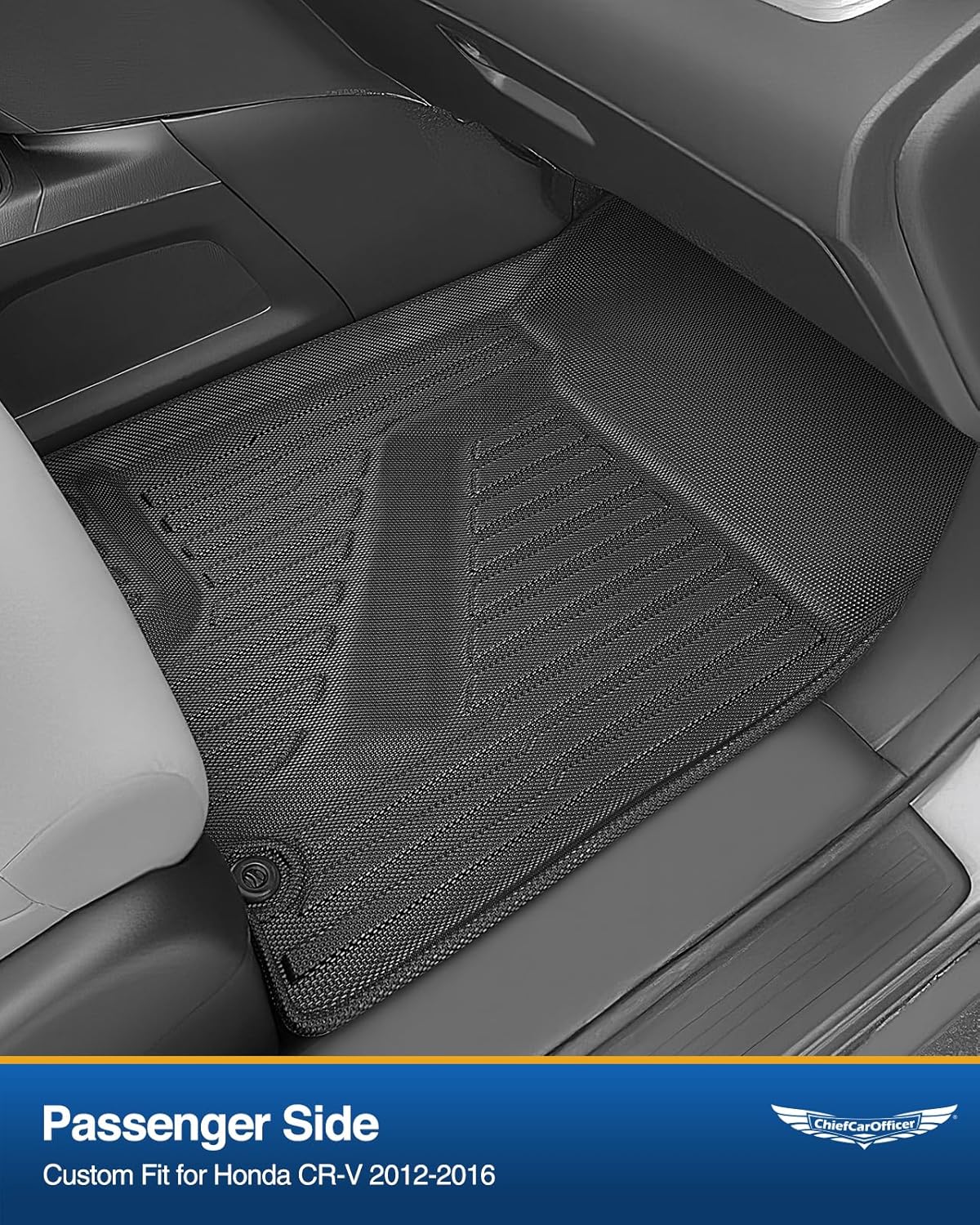 Floor Mats for Honda CRV 2012-2016:3 PCS All Weather TPE Rubber Custom Fit for Hon-da CR-V LX EX SE 2012 2013 2014 2015 2016, Heavy Duty Black Car Carpet Liners Protection Accessories 1st& 2nd Row