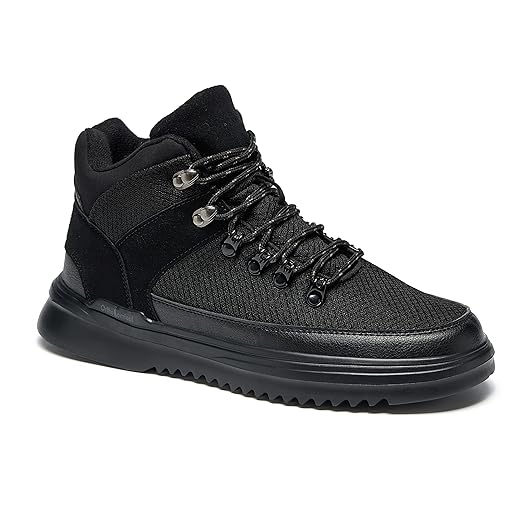 OrthoComfoot Hombre Fashion Plantar Fasciitis Hiking Boots, Orthopedic Arch Support Comfortable Winter Working Sneakers waterproof Black Size 9