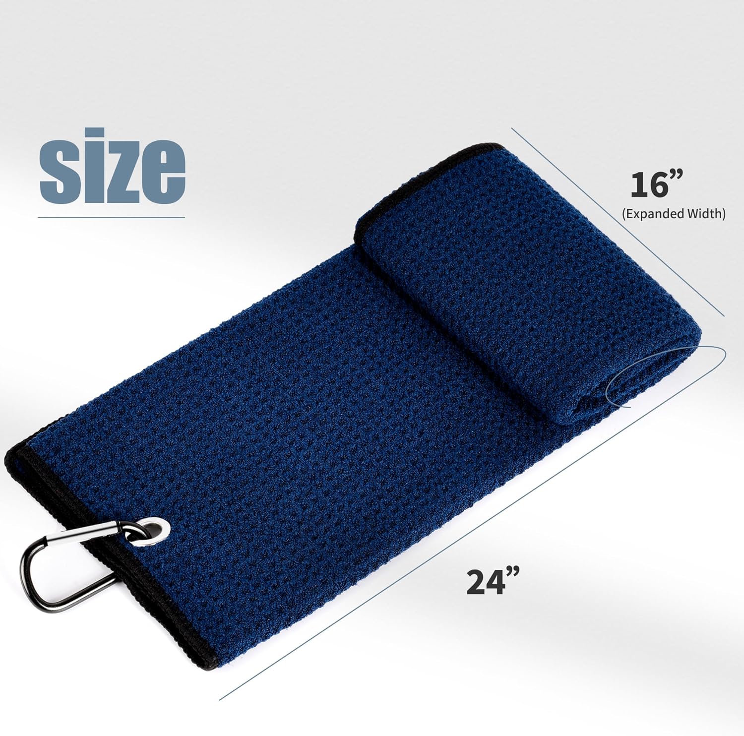 Mile High Life Golf Towels - Microfiber Waffle Pattern Tri-fold, Brush Tool Kit with Club Groove Cleaner with Retractable Cord and Clip, for Men Women, Golf Gift - Image 4