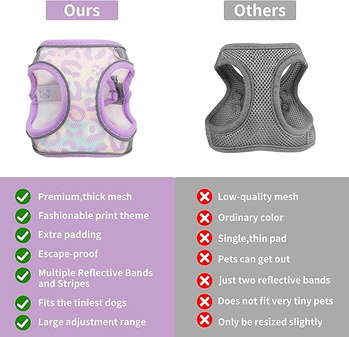 Miniatura 3 de JOYPAWS Step in - Juego de arnés y correa para perro, arnés de chaleco suave de verano con estampado floral, reflectante ajustable sin tirones,