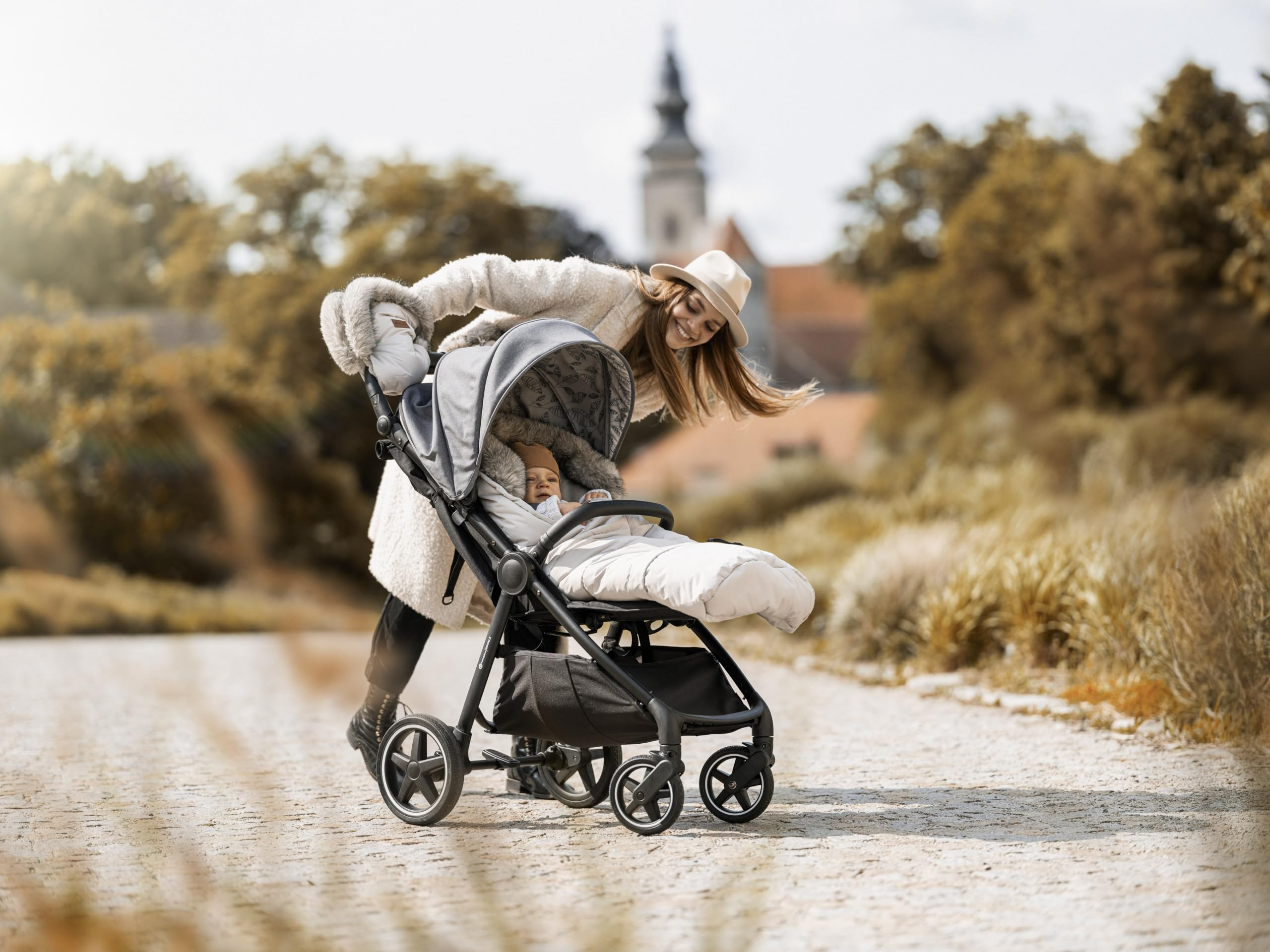 Petite&Mars Fußsack für Kinderwagen Fusak 4v1 Arctic * Winterfußsack für Kinderwagen, Buggy und Autositz * Warrm * Wasserdicht * Winddicht (Rose Petal)