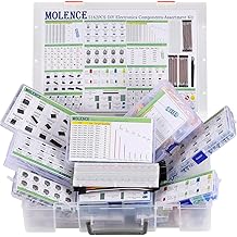 5162pcs DIY Electronics Components Kit Assortment, Resistors, Inductors, Capacitors, LED, Triode, ICS, Diodes, PCB, Potentiometer, Pin Header, Jumper Wire, Terminals, Tactswitch