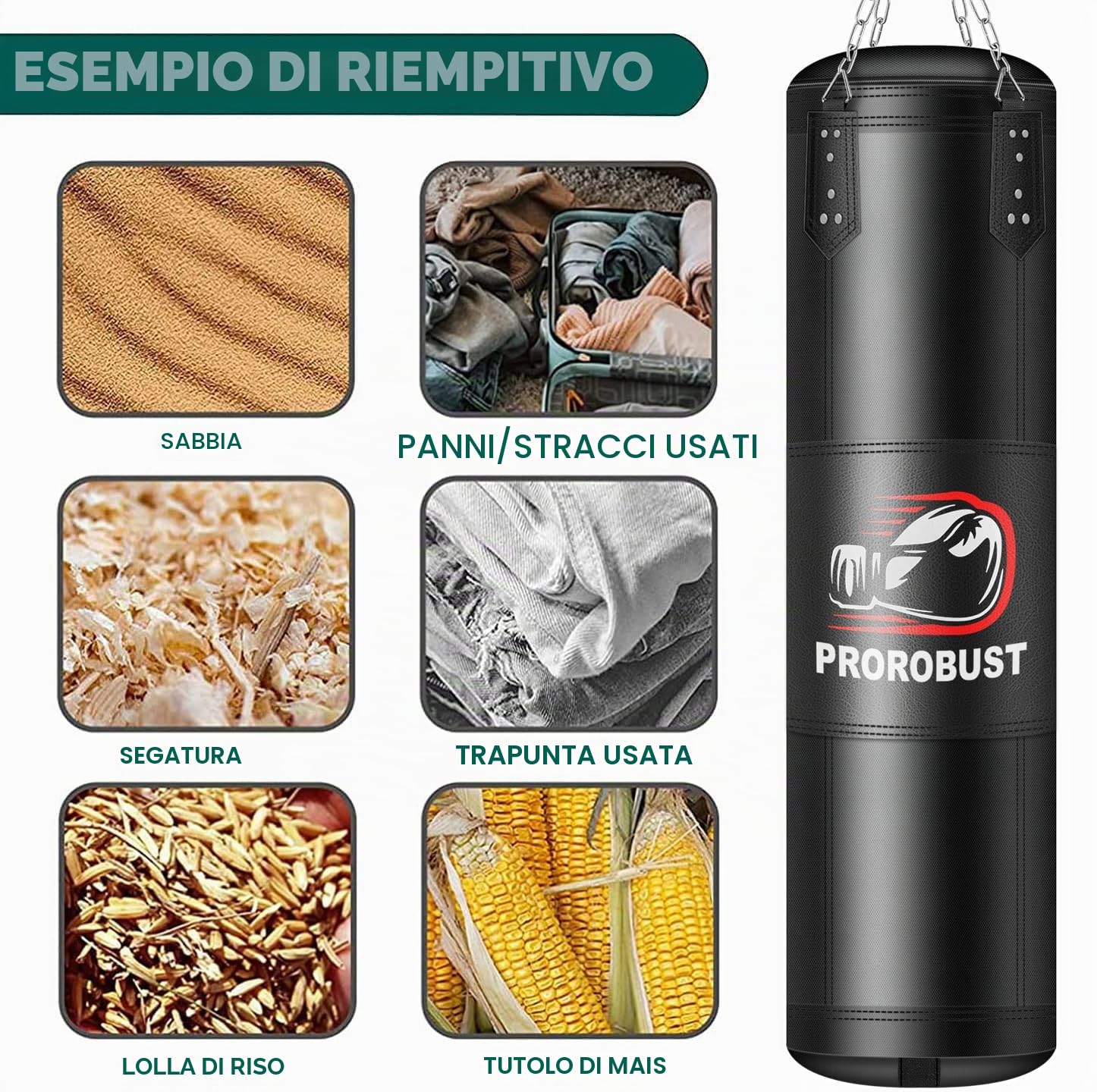 Sacco da boxe per adulti, 1.2 m Oxford pesante, set con guanti da 12 oz per MMA, kickboxing, boxe, karate, allenamento in palestra a casa (non riempito), nero, 120 cm