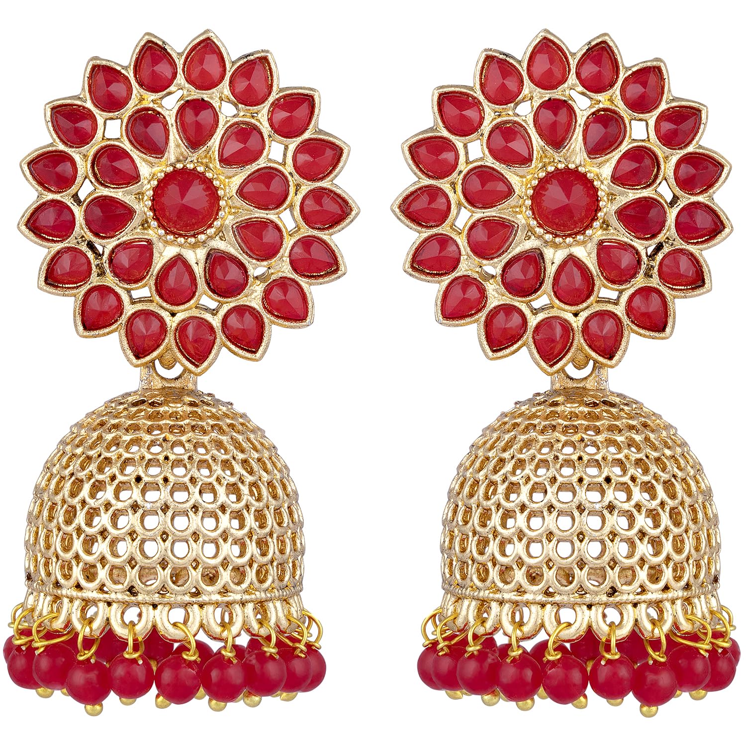 See full amazon price history chart for Peora Gold Plated Floral Studded Red Jhumki Traditional Wedding Earrings for Women Peora Gold Plated Floral Studded Red Jhumki Traditional Wedding Earrings for Women (B092DSK4KR) Amazon Price History, Amazon Price Tracker