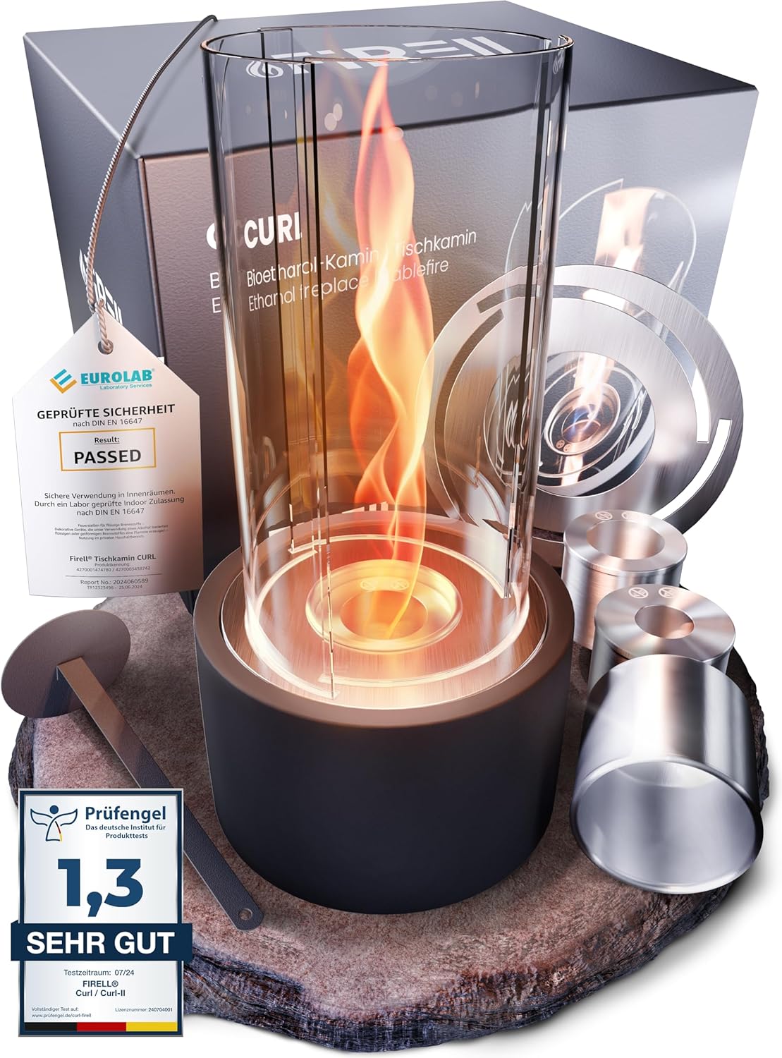 Glanzfeuer Bioethanol Feuerschale - Tischfeuer Für Indoor & Outdoor Mit Langer Brenndauer