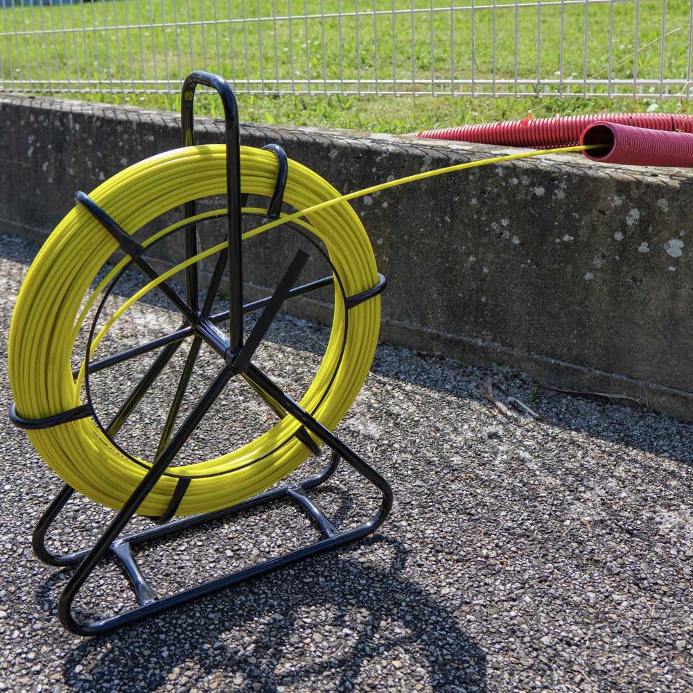 Aiguille tire fil sur dévidoir - 6mm - longueur 100m - Tire câble électricien Fibre de verre