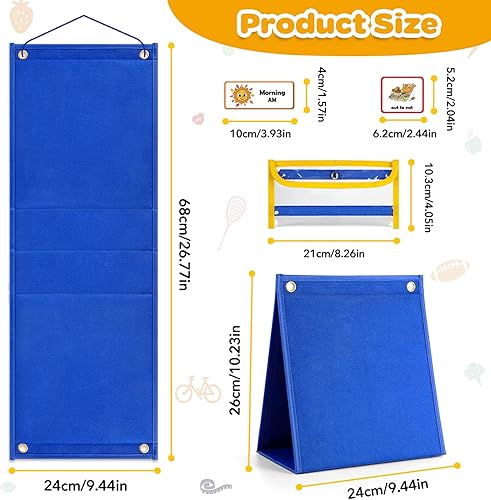 Miniatura 7 de Torlam Horario visual para niños, tabla de rutinas para dormir por la mañana para niños pequeños, tabla de comunicación de responsabilidad diaria,