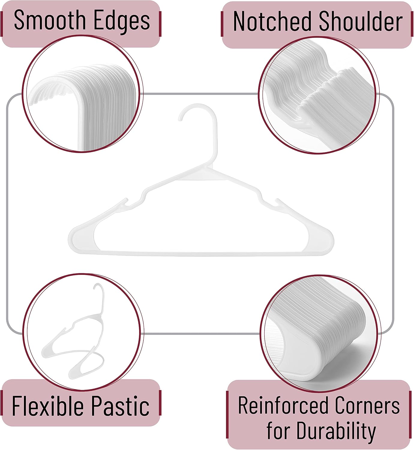 Mr. Pen- Plastic Hanger, 20 Pack, White Plastic Hangers, Hangers, Clothes Hanger, Coat Hanger, White Hangers, Clothes Hangers Plastic, White Hangers Plastic, Plastic Hangers 20 Pack, Hangers White