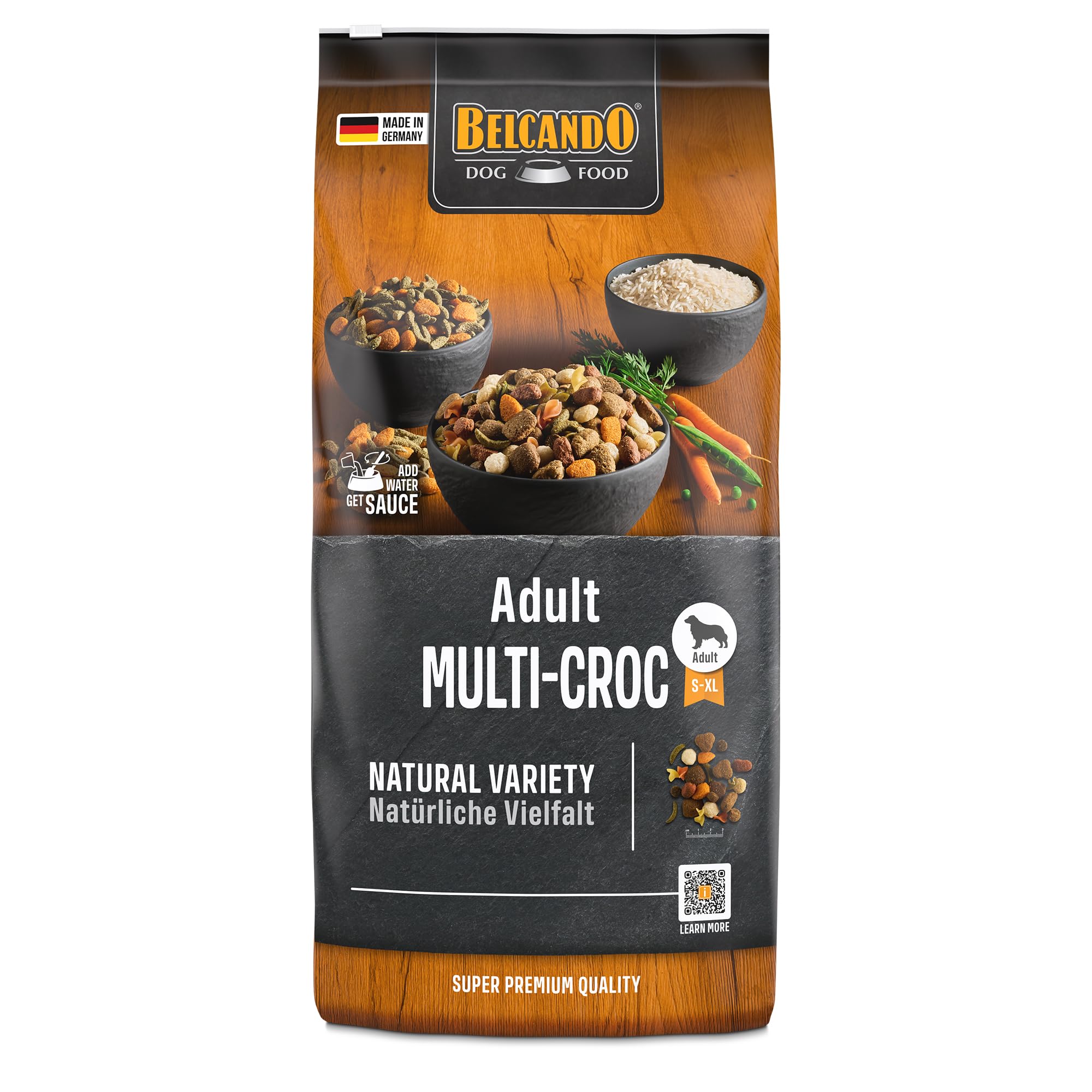 Belcando Adult Multi-Croc [12,5 kg] | Comida Seca con Pasta y Chips Vegetales | Alimento Completo para Perros Adultos a Partir de 1 año de Edad