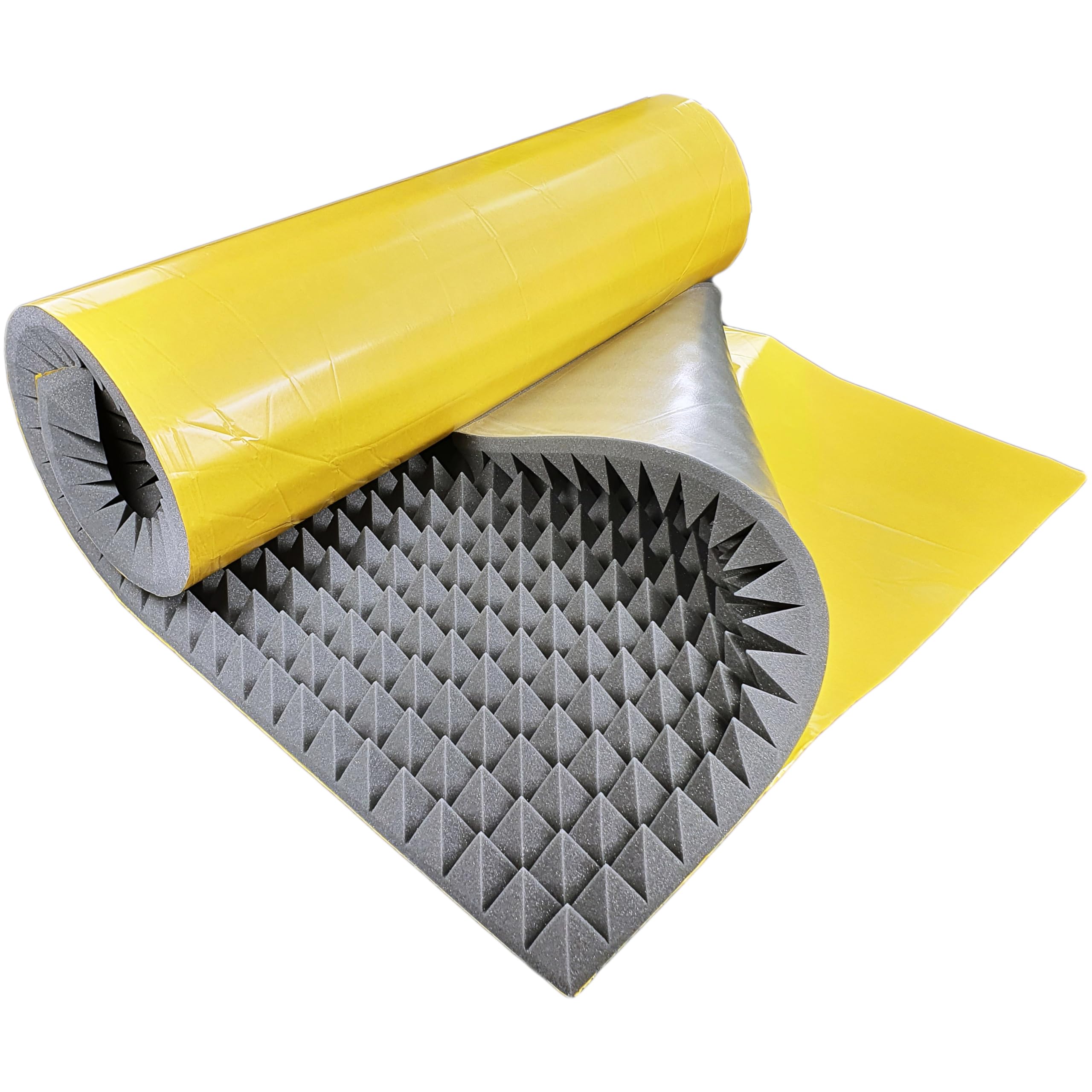 Mousse acoustique pyramidale autocollante 100 x 200 x 8 cm GMP Tech Beauty of Sound – Isolation en mousse pour salle de jeux – Isolation acoustique murale dans le studio de musique – Mousse acoustique