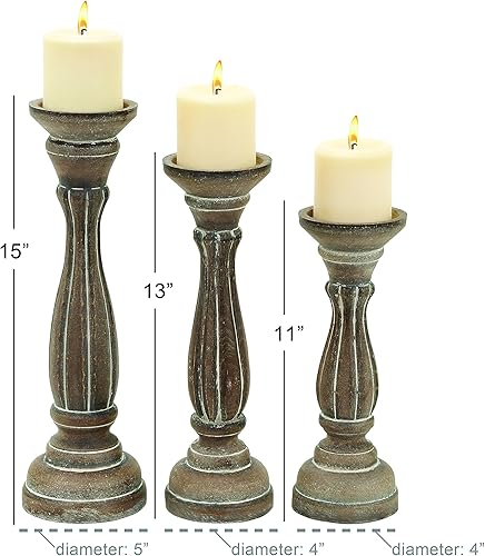 Miniatura 6 de Deco 79Madera Candle Holder