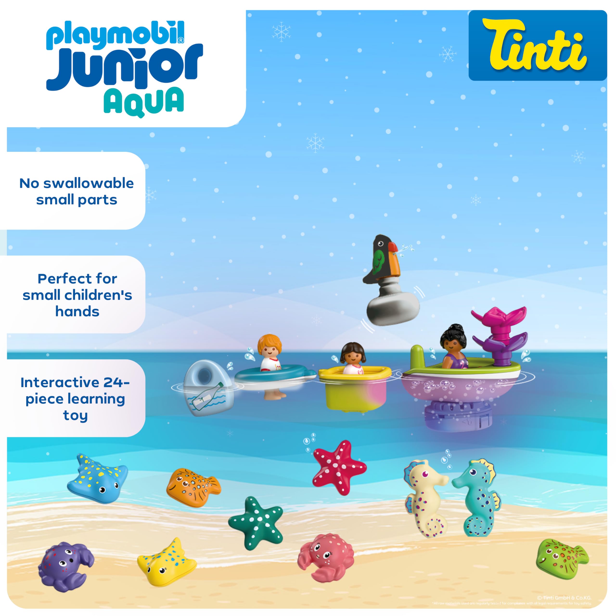 PLAYMOBIL JUNIOR and Tinti, Colourful Bathing Fun Advent Calendar, Sustainable Advent Calendar with Water Toys - Image 3