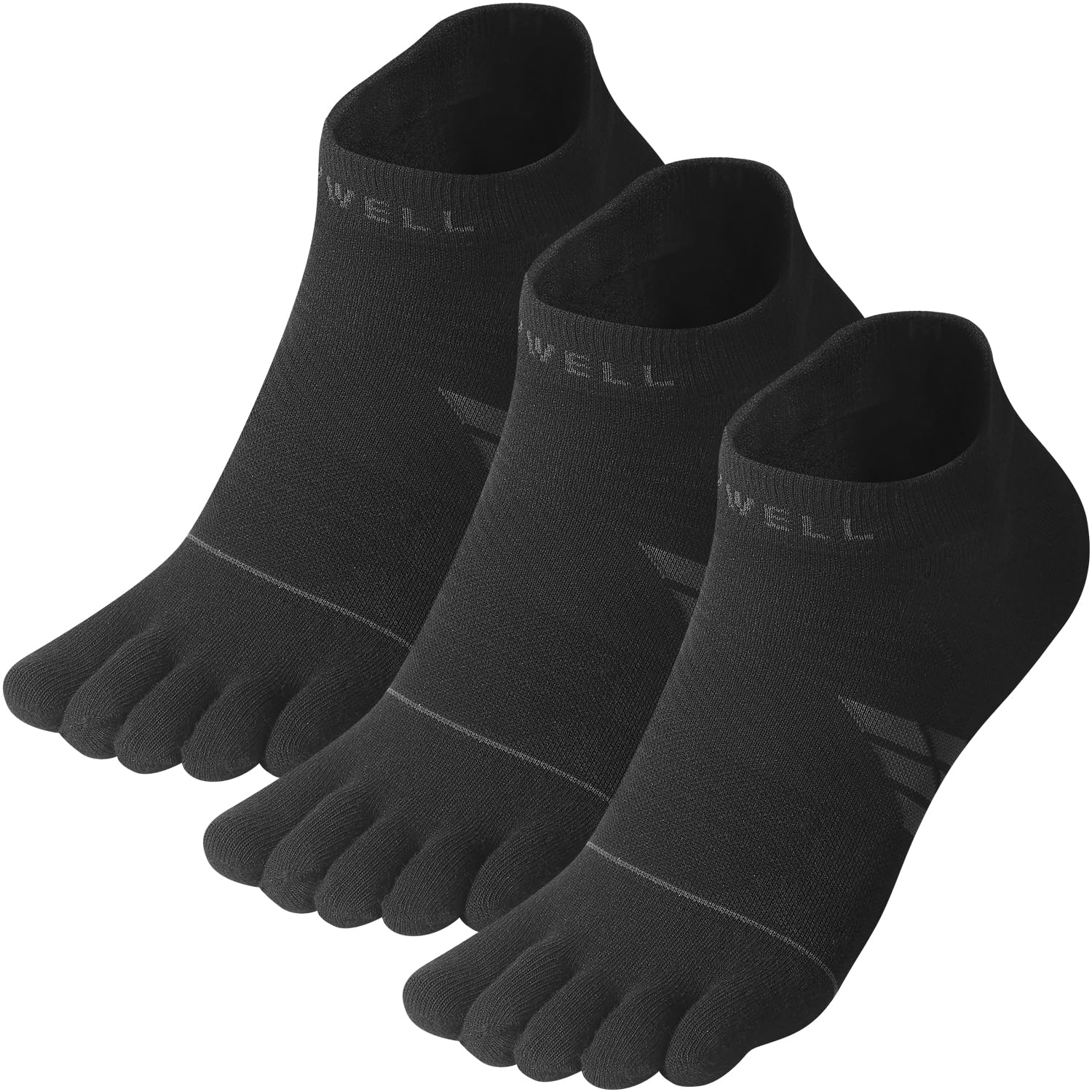 VWELL Toe Socks for Men and Women COOLMAX Five Finger Socks Athletic Running socks Sport Ankle Toe socks (3Pairs)