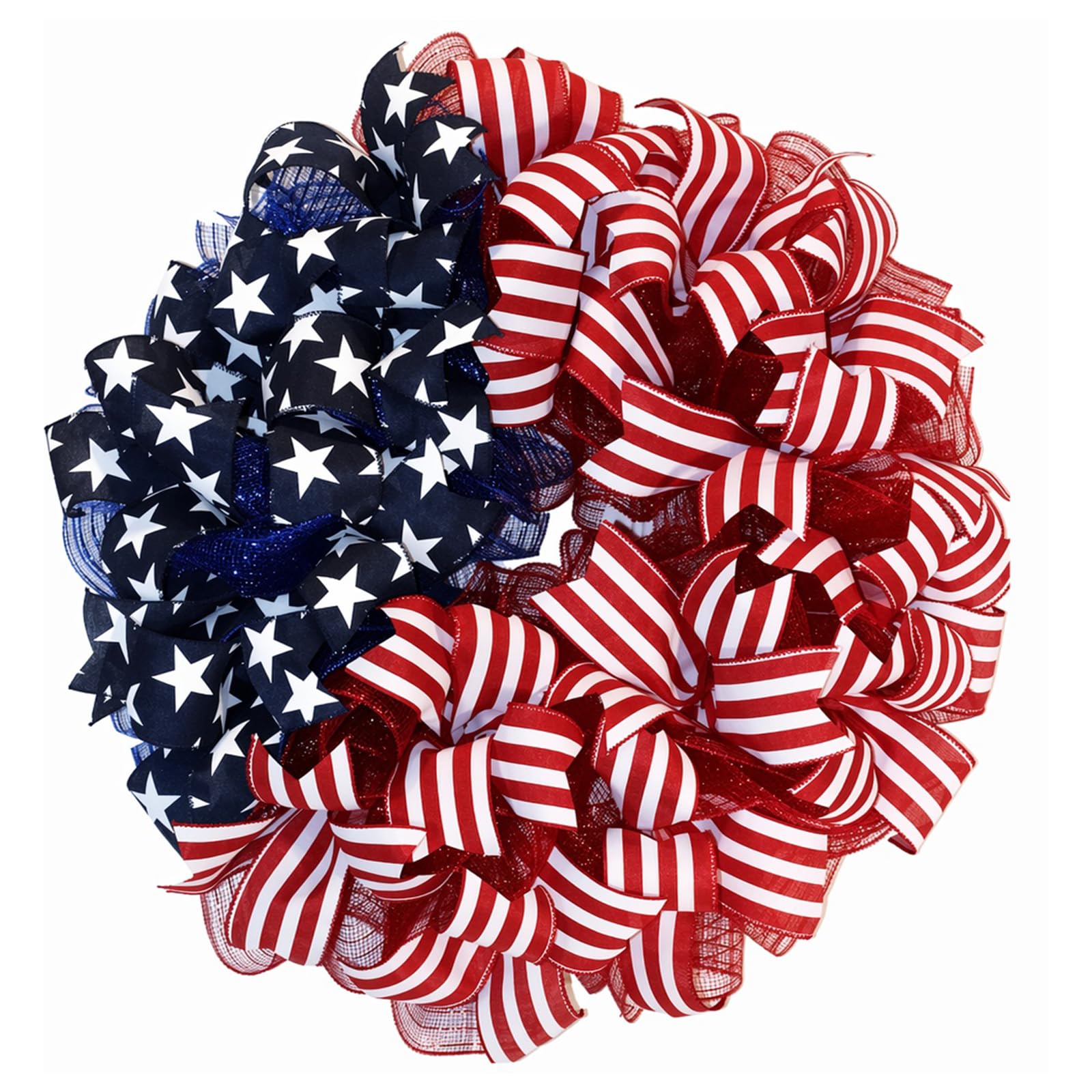 250th Anniversary Patriotic Wreath 16Inch US Flag Burlap Craft (A)