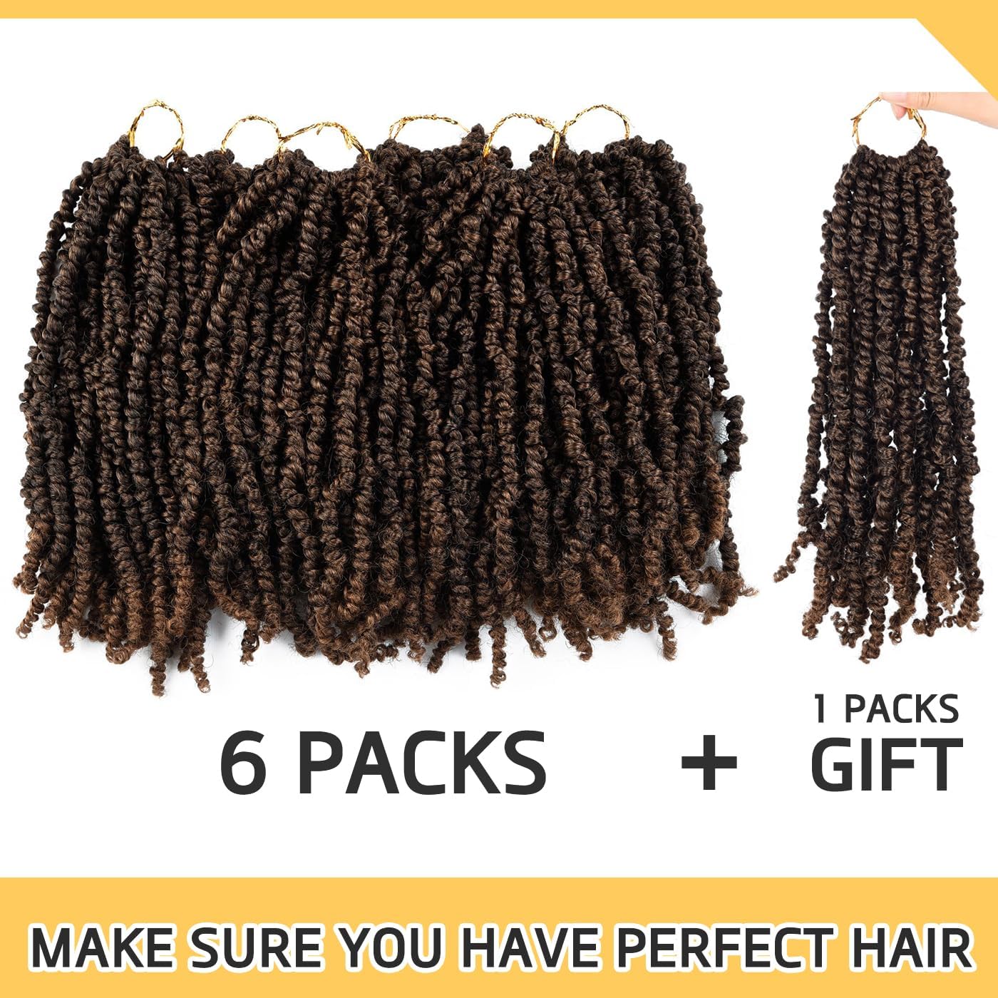 14 Inch Passion Twist Crochet Braid Synthetic Hair Extension Pre-Twisted Crochet Twisted Braids For Woman(14 inch, T30)