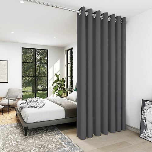 Miniatura 81 de Deconovo Darken - Cortina opaca con aislamiento térmico y ojales para sala de estar, 42 x 63 pulgadas, color blanco puro Negro,Beige claro,Azul