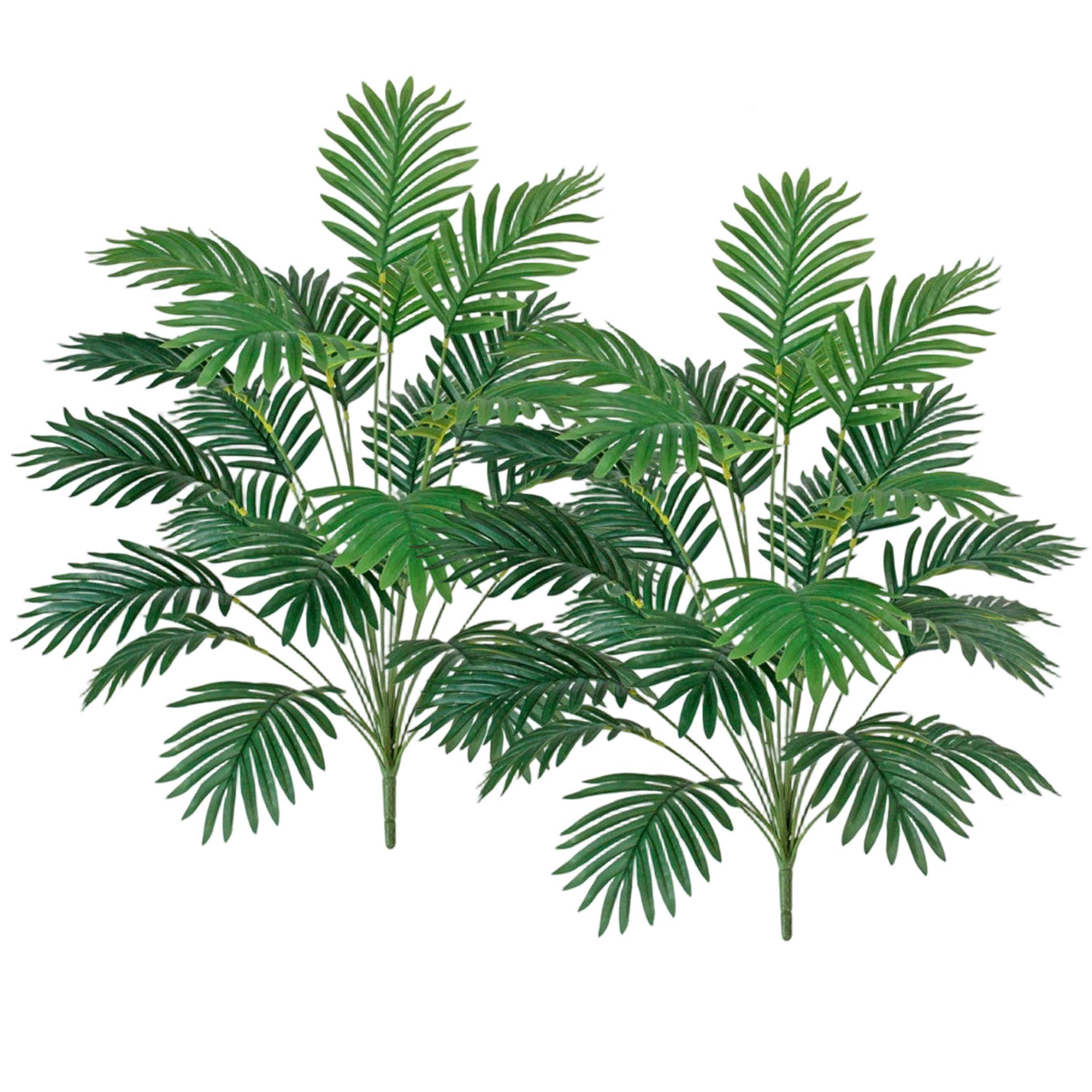 Gemuseeee 2Pcs 35 Inch Realistic Large Palm Leaves Artificial Tropical Plant Outdoor - Green