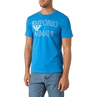 Emporio Armani T-Shirt Girocollo da Uomo con Logo audace, Blu