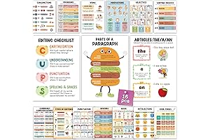 16 Parts of Speech Posters for Classroom - 10x14 in English Classroom Posters Elementary