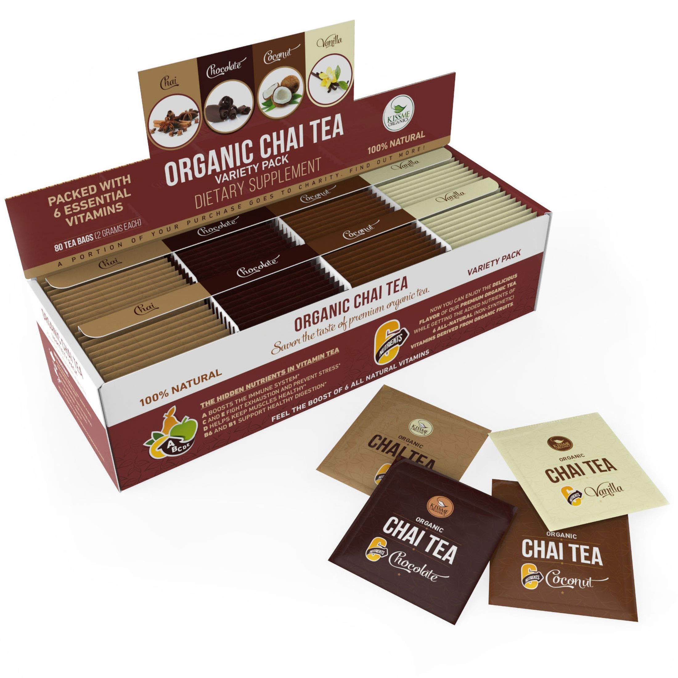 Organic Chai Tea Variety Pack Organic Chai Tea Sampler 80 Tea Bags