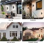 Lumières murales extérieures dusk to Dawn 2 Faites votre valise, 3000K Installation de lumière de porch avant blanc chaud, anti-rouille noir LED Lumières extérieures haut et bas pour la maison